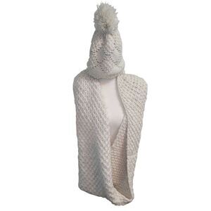 Old Navy Acrylic Knit Cream Hat Beanie & Infinity Scarf Set Women's